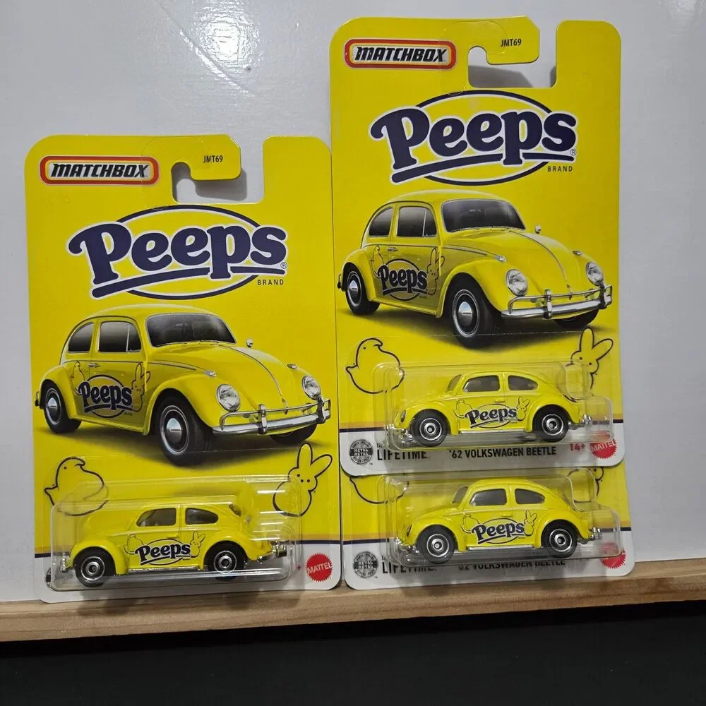 2026 Matchbox Peeps ‘62 Volkswagen Beetle Easter Basket Gift Lot of 3
